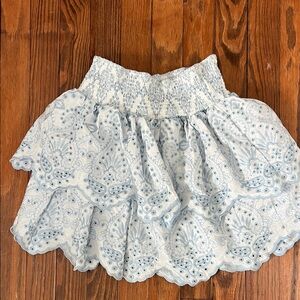 Elegant Light Blue Lace Mini Skirt